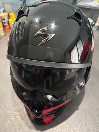 Casco Scorpion Jet TANKER Nero Rosso