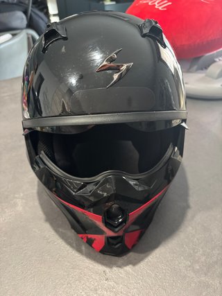 Casco Scorpion Jet TANKER Nero Rosso