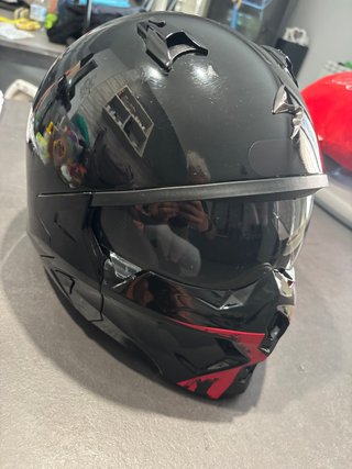 Casco Scorpion Jet TANKER Nero Rosso