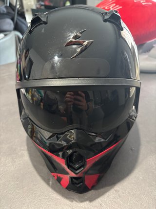 Casco Scorpion Jet TANKER Nero Rosso