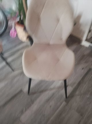 Silla vintage diseño terciopelo negro y beige