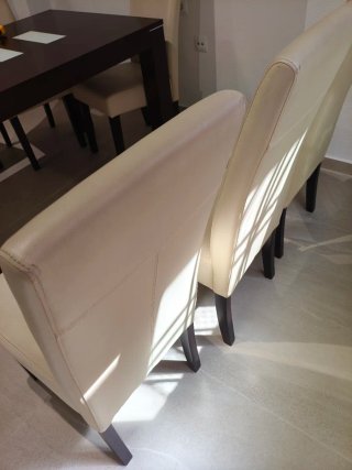 Seis Sillas Comedor Piel Beige