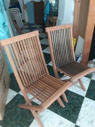 Sillas de teca plegables