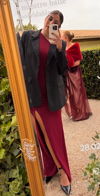 Vestido de fiesta rojo talla M un solo uso