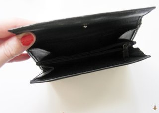 Cartera vintage piel negra y marrón