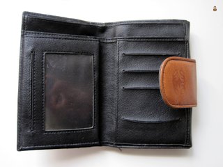 Cartera vintage piel negra y marrón