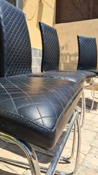 Juego de 4 sillas comedor cuero sintético