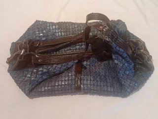 Bolso Adolfo Domínguez Vintage Azul Sin Estrenar
