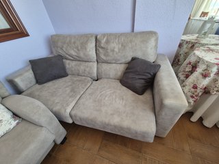 Sofá Cama Beige y Gris