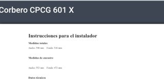 Cocina de gas Corberó 4 fuegos