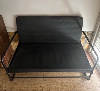 Sofá Cama Plegable Negro/Gris