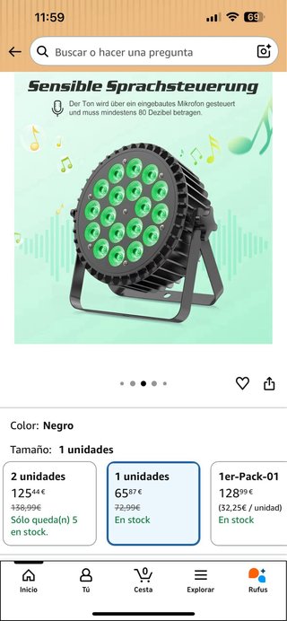 Faro LED RGBW 200W 18 CH DMX