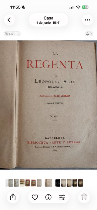 La Regenta. 1ª Edición 1884-1885. 2 Tomos