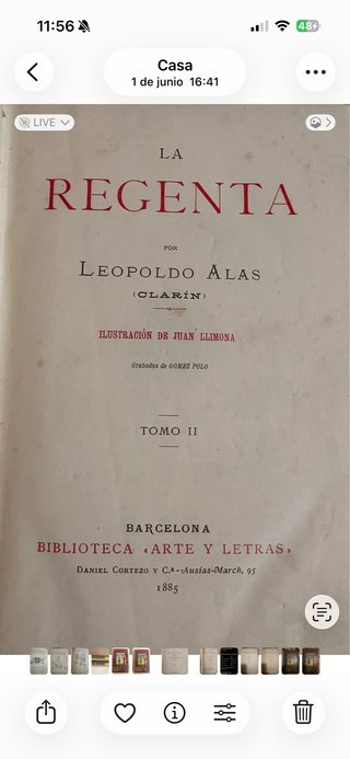 La Regenta. 1ª Edición 1884-1885. 2 Tomos