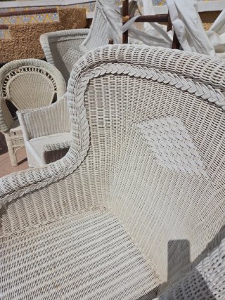 Conjunto Terraza Mimbre Blanco