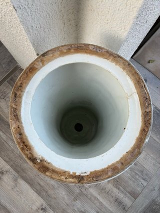 Columna de cerámica blanca para macetero