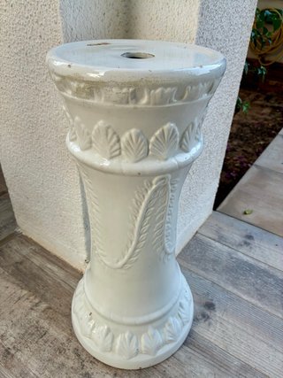 Columna de cerámica blanca para macetero