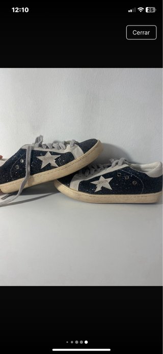 Zapatillas Shein Brillo Negro y Plata