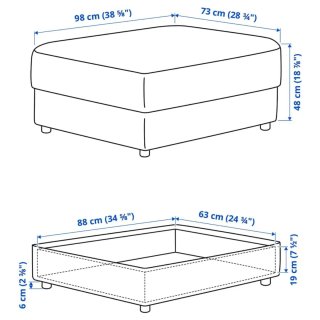 Puf Sofá Con Almacenaje VIMLE Ikea Gris