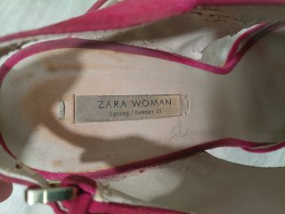 Tacones Zara Fucsia Talla 37
