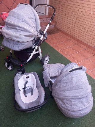 Carrito Bebé Inglesina Gris+GRUPO 0+ CAPAZO