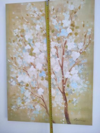 Cuadro árbol flores blancas