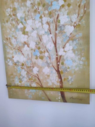 Cuadro árbol flores blancas