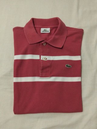 Polo Lacoste Rayas Rojo y Blanco