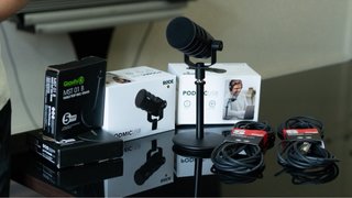 Pack 2 RØDE PodMic USB + soportes Gravity + XLR