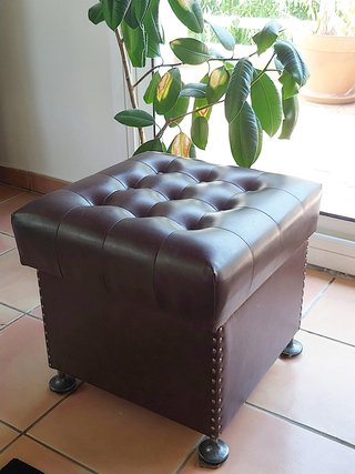 Taburete vintage con almacenamiento