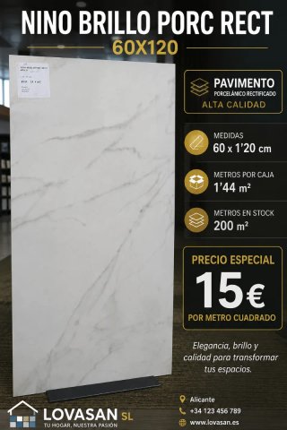 Pavimento Porcelánico Rectificado 60x120