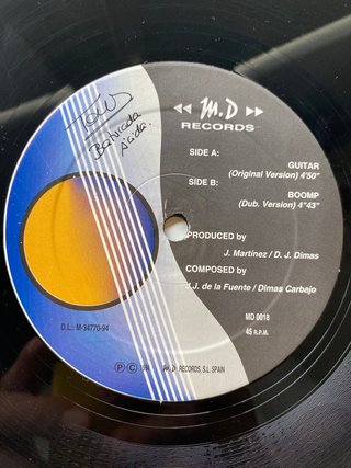 Vinilo Maxi Cabasa - Guitar 1994 Techno MD Records