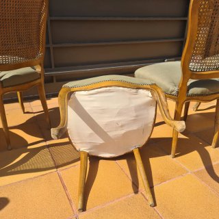 6 Sillas Clásicas Madera y Rattan
