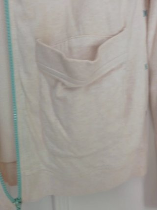 Chaqueta Hurley Beige con Cremallera Turquesa Tall