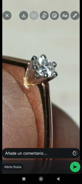 Anillo Oro Rosa Solitario Diamante