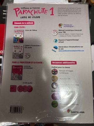 Parachute 1 methode de français. Livre de l'élève
