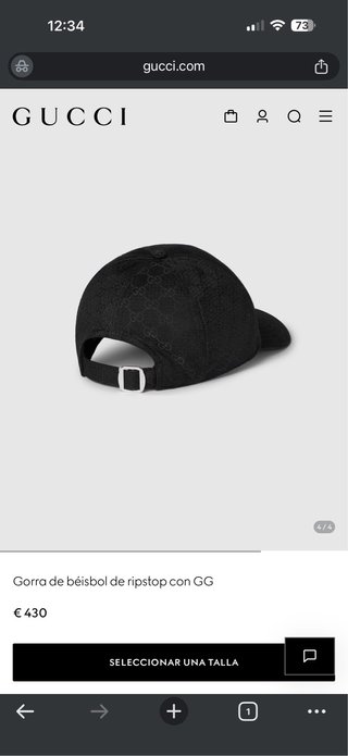 Gorra Gucci Ripstop con GG Negra