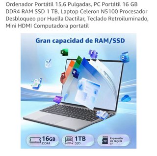Portátil 16gb ram y 1 tb ssd