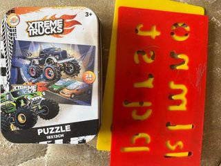 Puzzle Xtreme Trucks 24 piezas + plantillas regalo