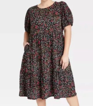 Vestido floral negro  talla 48