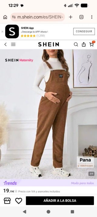 2 Petos Maternidad Shein (Azul y Marrón) Talla M