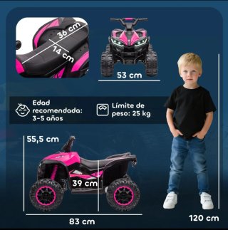 Quad infantil niña rosa y negro