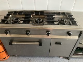Hornillo de gas profesional 3 fuegos y horno
