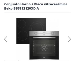 Conjunto Horno + Placa Vitro Beko