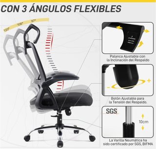 Silla Ergonómica Oficina Negra muy poco uso.