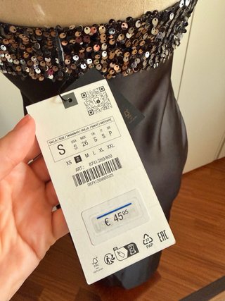 Abito midi zara nero con paiettes
