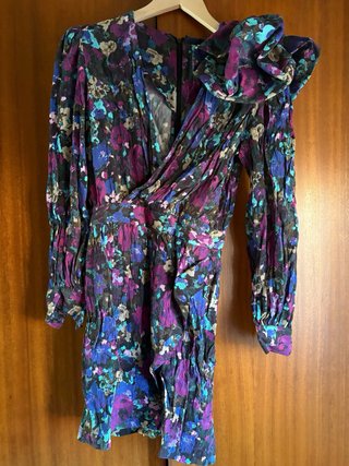 Vestido corto estampado flores