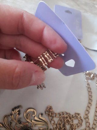 Conjunto Collar y Anillo Claire's Dorado y Negro