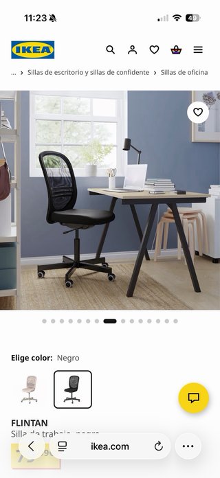 Silla de oficina IKEA FLINTAN negra