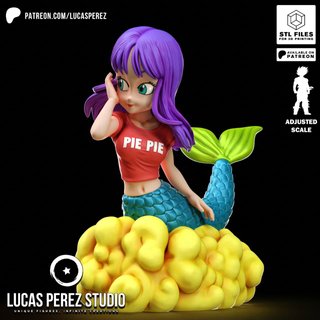 Figura Sirena Pie Pie Resina 10cm